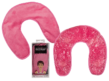 Pink neck pillow with gel beads