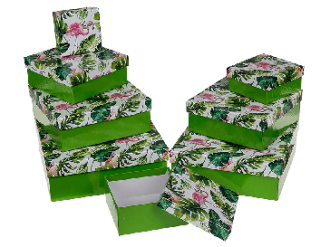 Green gift box with cockatoo