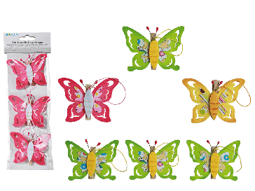 Dekoračný motýľ so štipcom