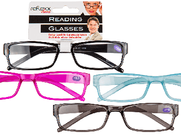 Reading glasses with plastic frame