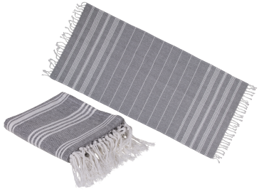 White/grey coloured Fouta Towel (for sauna & beach)
