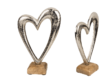 Metal heart on sleeperwood base