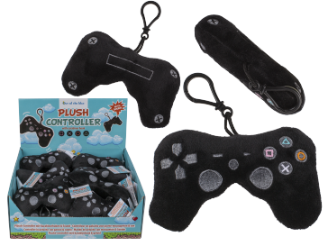 Plush controller with carabiner hook &  sound (incl. batteries) ca. 13