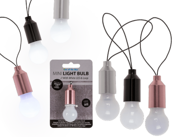 Mini Plastic Bulb with white LED (incl. batteries) approx. 5
