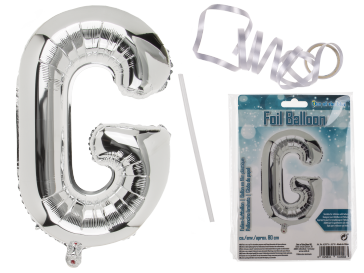 Silver coloured foil balloon