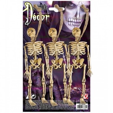 Halloween dekoráció függő csontváz - 3 db