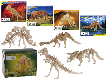 Drevené 3D puzzle dinosaurus