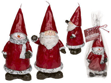 Candle Santa Claus & Snowman