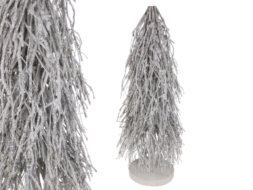 White christmas tree made of wooden branches