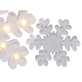 Fehér műanyag hópehely 12 meleg fehér LED-del