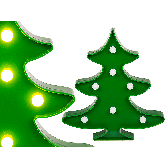 Zöld műanyag fa, 7 meleg fehér LED-del