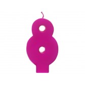 Születésnapi gyertya 8, rózsaszín, 6,5 cm