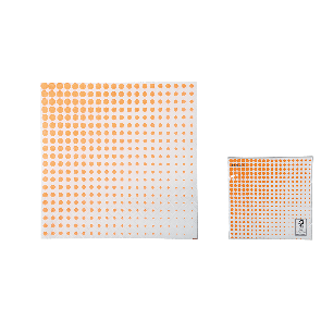 Paper napkins with neon orange coloured dots