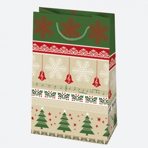 Karácsonyi eco ajándéktáska  16 x 24 x 7 cm, 8 változatban