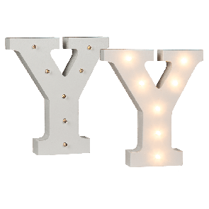 LED megvilágítású fa Y betű