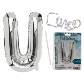 Silver coloured foil balloon