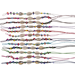 Textile bracelet with shells