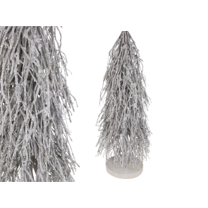 White christmas tree made of wooden branches