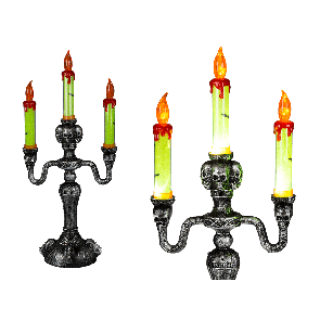 Plastic candlestick with 3 LED (incl. batteries) ca. 40 cm