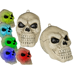 Plastic skull with colour changing LED (incl. batteries) ca. 12 cm