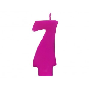Birthday candle Number 7, pink, 1piece