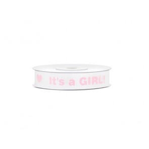 Grosgrain ribbon It's a Girl!, 12mm/10m, 1piece