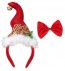 Piros MerryChristmas fejpánt csengővel és csokornyakkendővel