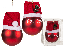 Piros karácsonyfa gömb üvegből sapkával
