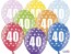 Balloons 30cm, 40th Birthday, Metallic Mix, 6pcs